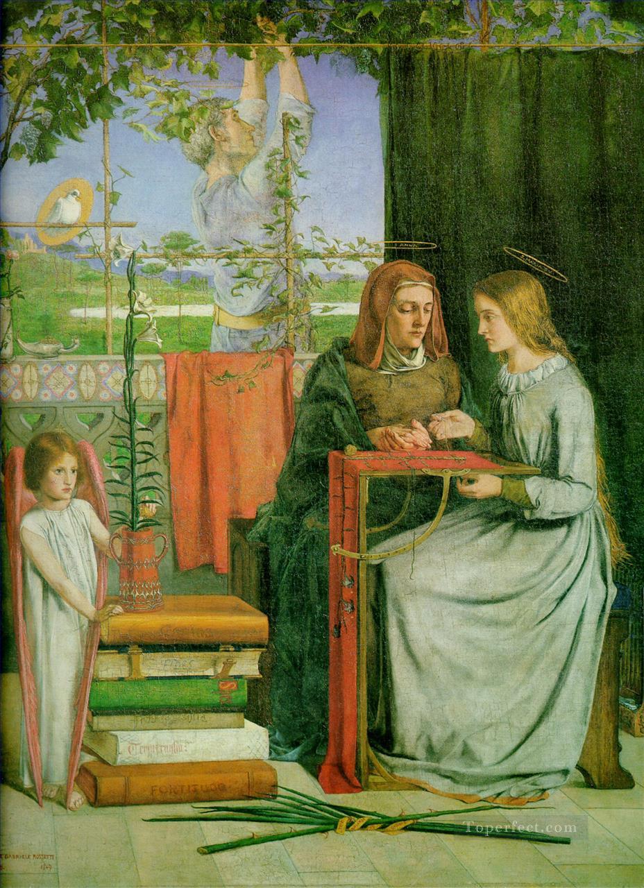 The Childhood of the Virgin Pre Raphaelite Brotherhood Dante Gabriel Rossetti Oil Paintings